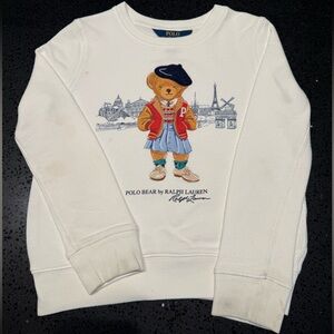 Polo by Ralph Lauren Cream Kids Sweater with Bear Design
